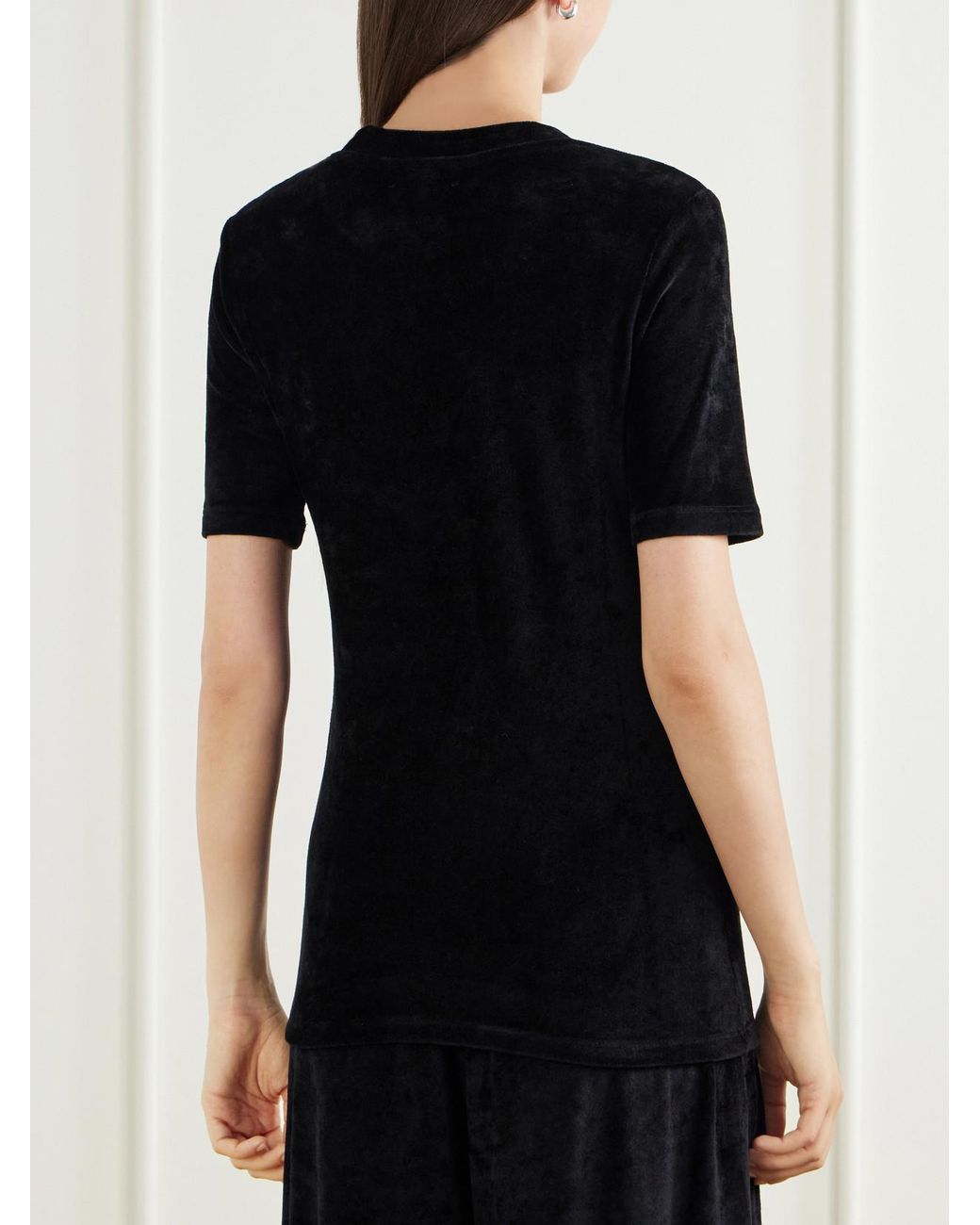 Suzie Kondi Black Tali Crushed Velvet T-Shirt