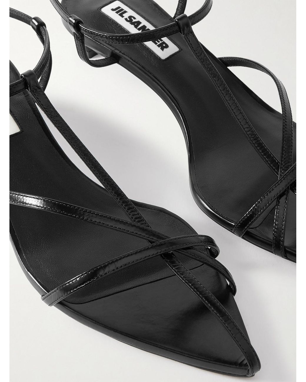 Jil Sander Black Leather Sandals