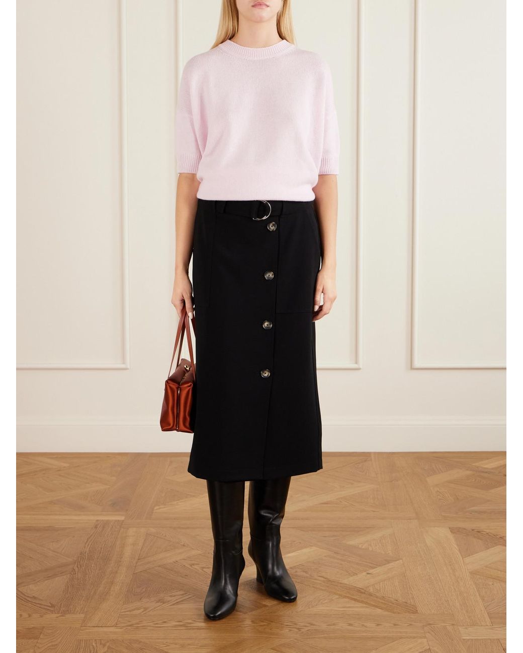Jil Sander Black Lune Leather Knee Boots