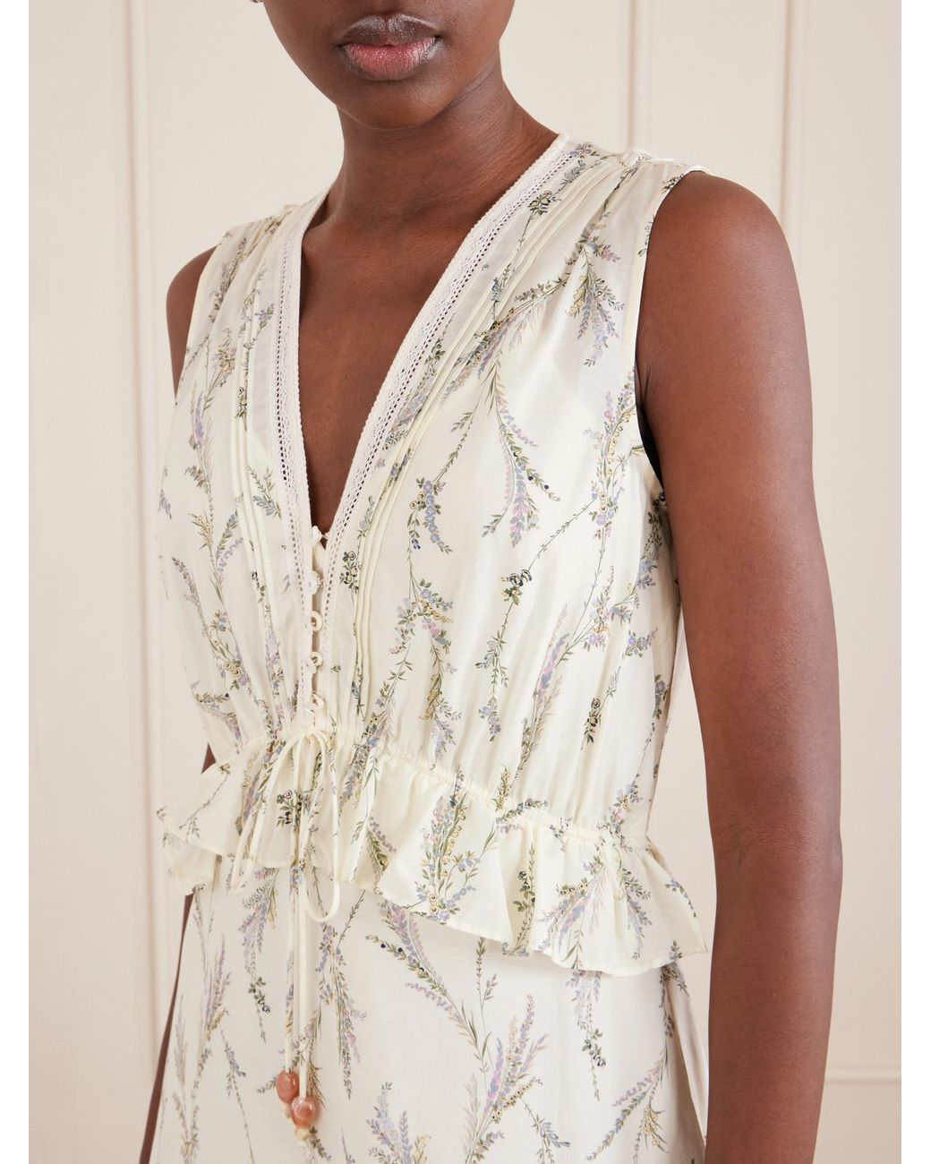 Veronica Beard White Dominik Floral-Print Cotton And Silk-Blend Maxi Dress