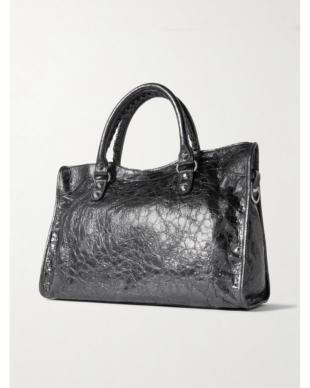 Balenciaga Black Le City Medium Textured-Leather Tote