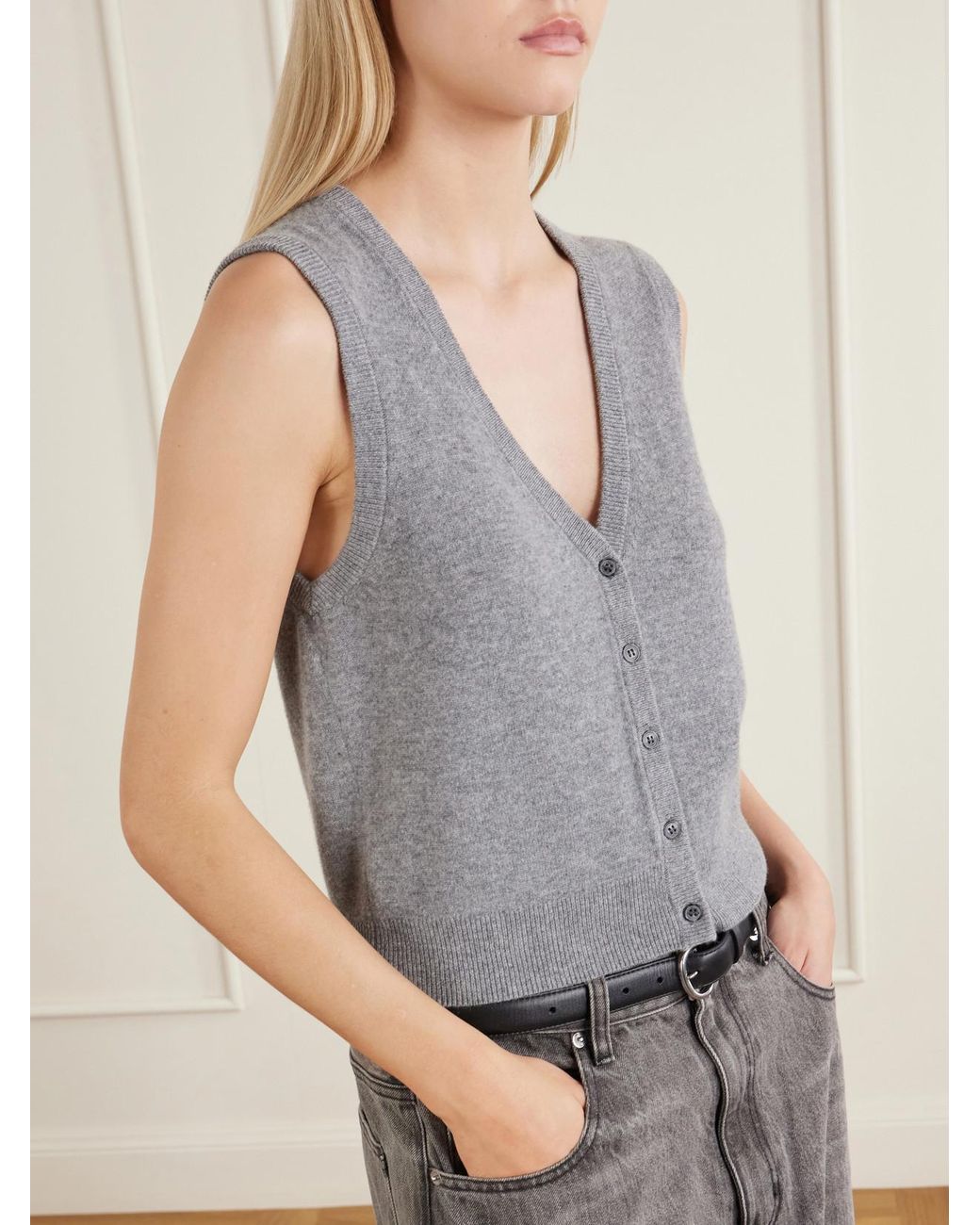 Nili Lotan Gray Porter Cashmere Sweater Vest