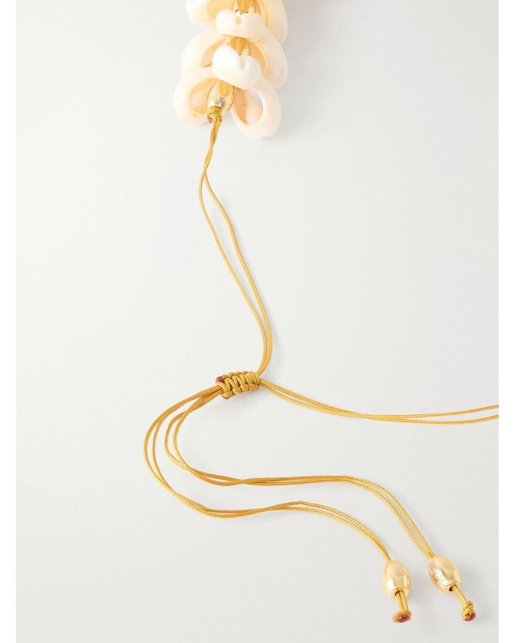 Tohum Design White Plated, Seashell And Ceramic Necklace