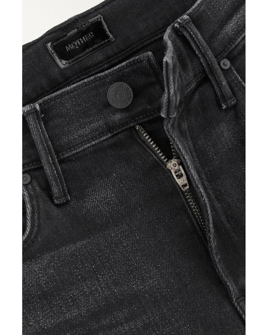 Mother Black The Mid Rise Dazzler Ankle Slim-Fit Jeans