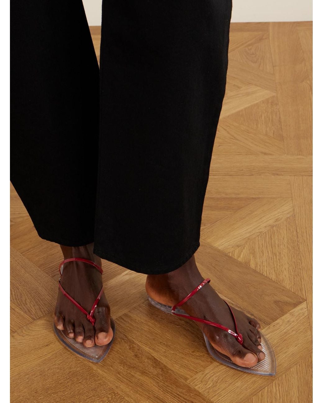 Alaïa Red Invisible Jelly Sandals