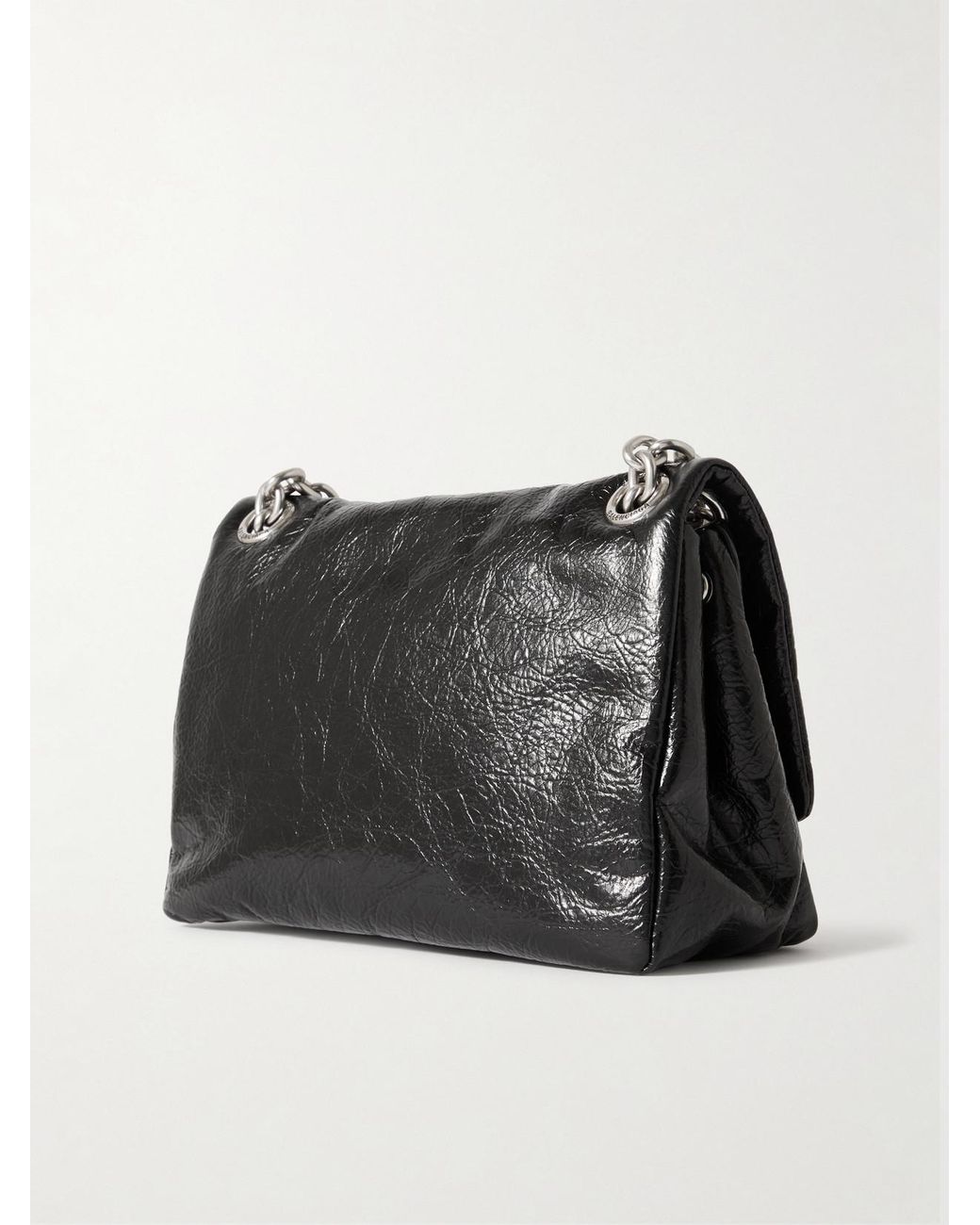 Balenciaga Black Monaco Mini Textured-Leather Shoulder Bag
