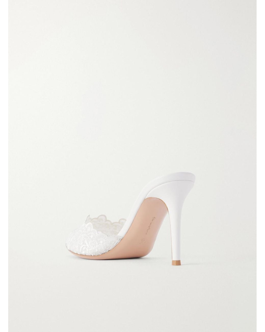 Gianvito Rossi Natural Yvonne 85 Lace Mules