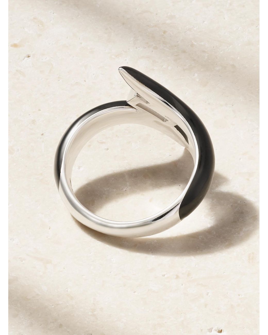 Nikos Koulis Natural Oui 18-Karat, Diamond And Enamel Ring