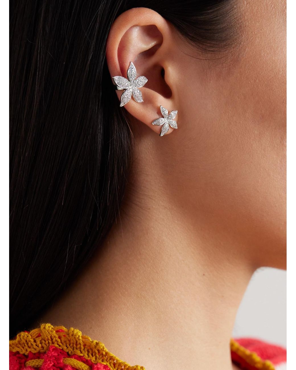 Ileana Makri Natural Blossom 18-Karat Diamond Ear Cuff