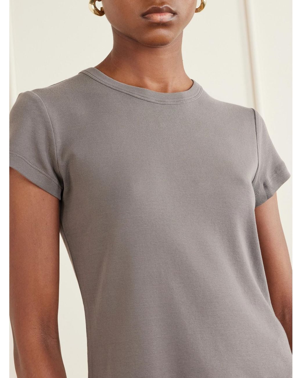 St. Agni Gray Baby Tee Organic Cotton-Jersey T-Shirt