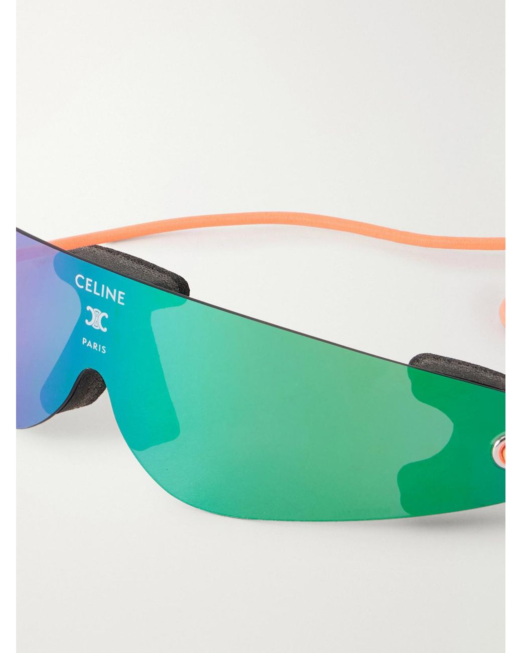 Céline Green Runner Shield-Style Injection Sunglasses
