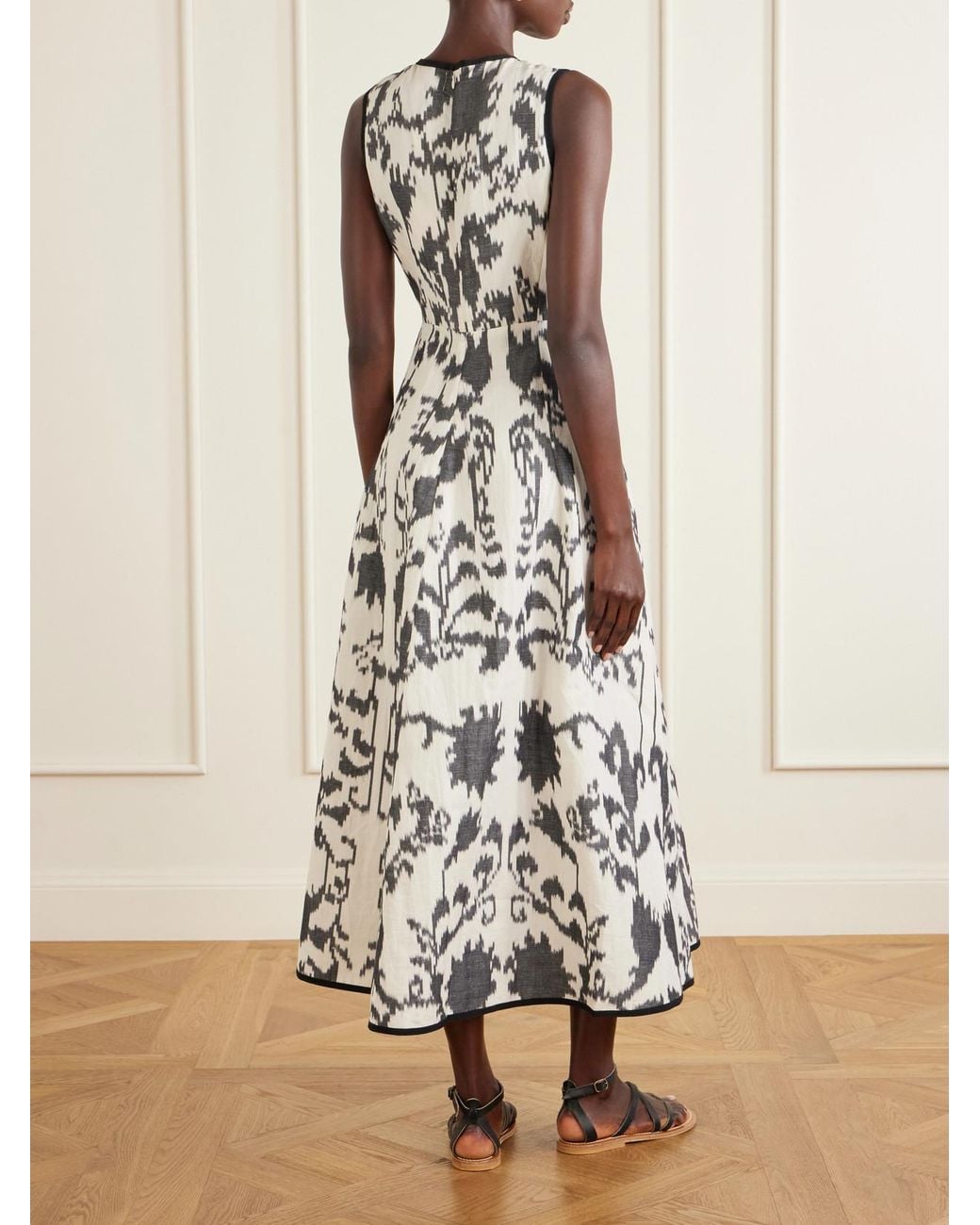 Emporio Sirenuse White Clodette Printed Linen And Cotton-Blend Poplin Maxi Dress