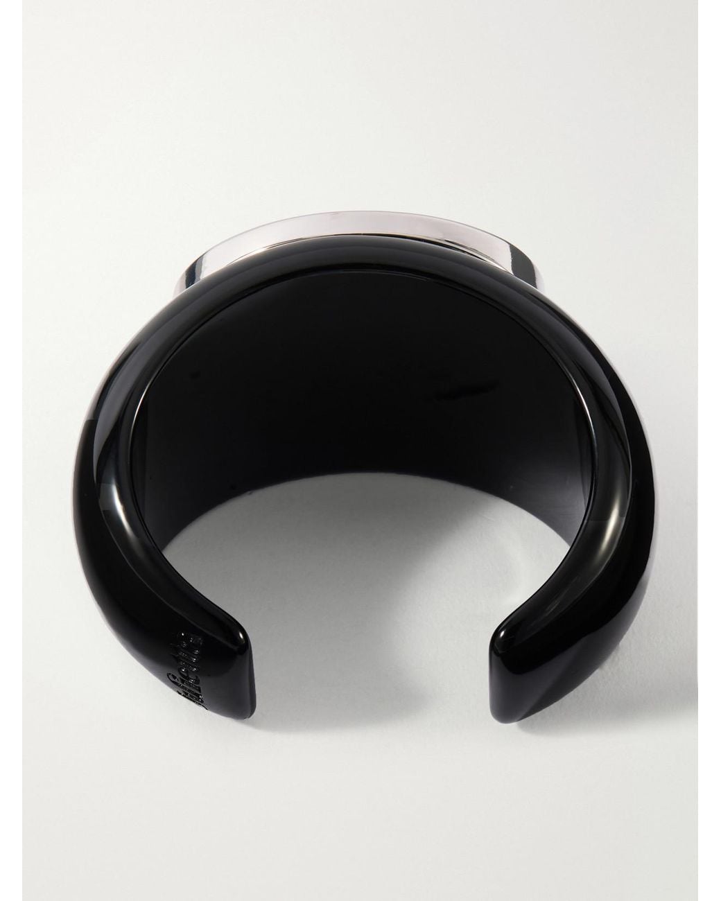 Julietta Black Lina Rhodium-Plated Resin Carnelian Bangle