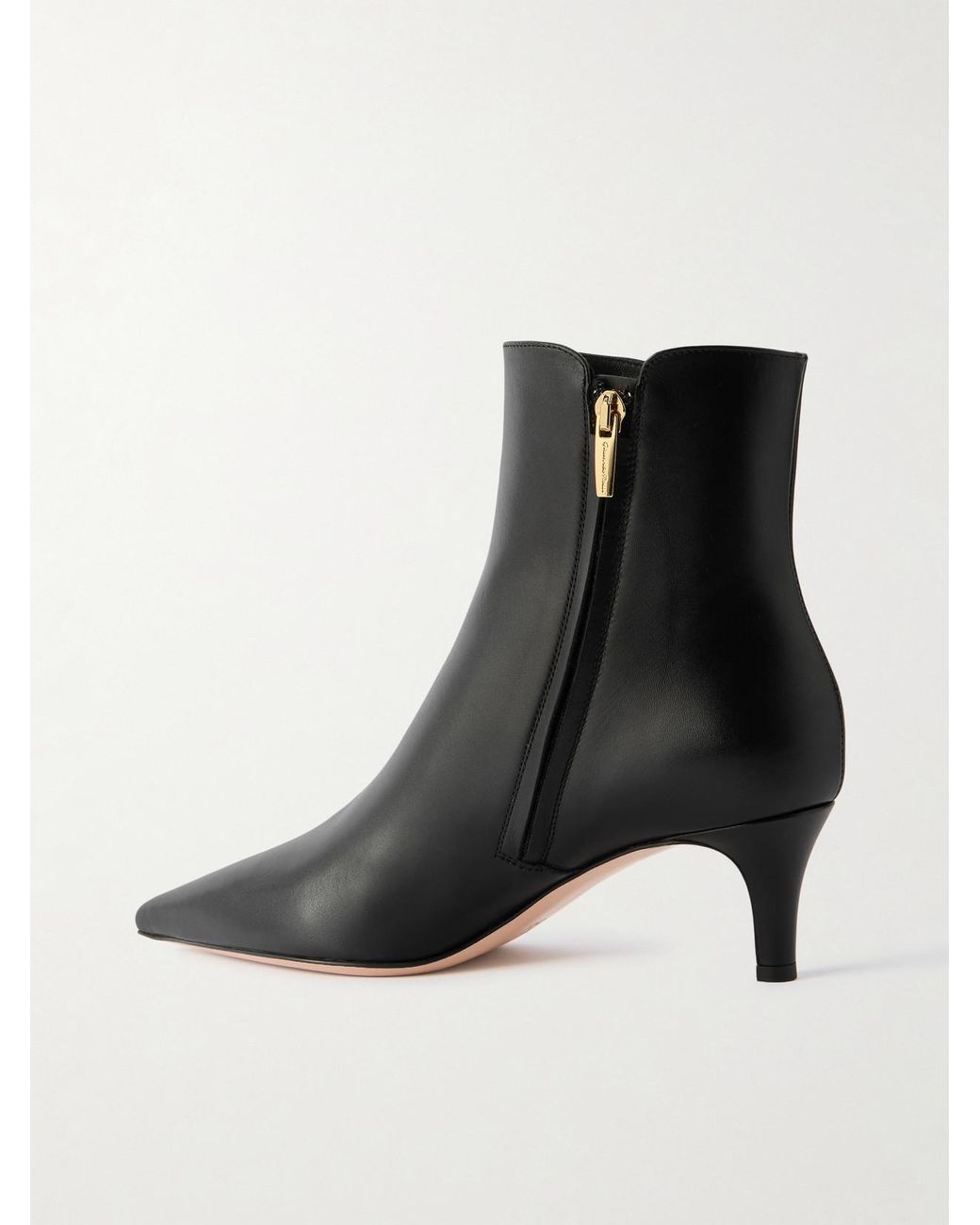 Gianvito Rossi Black Levy 55 Leather Ankle Boots
