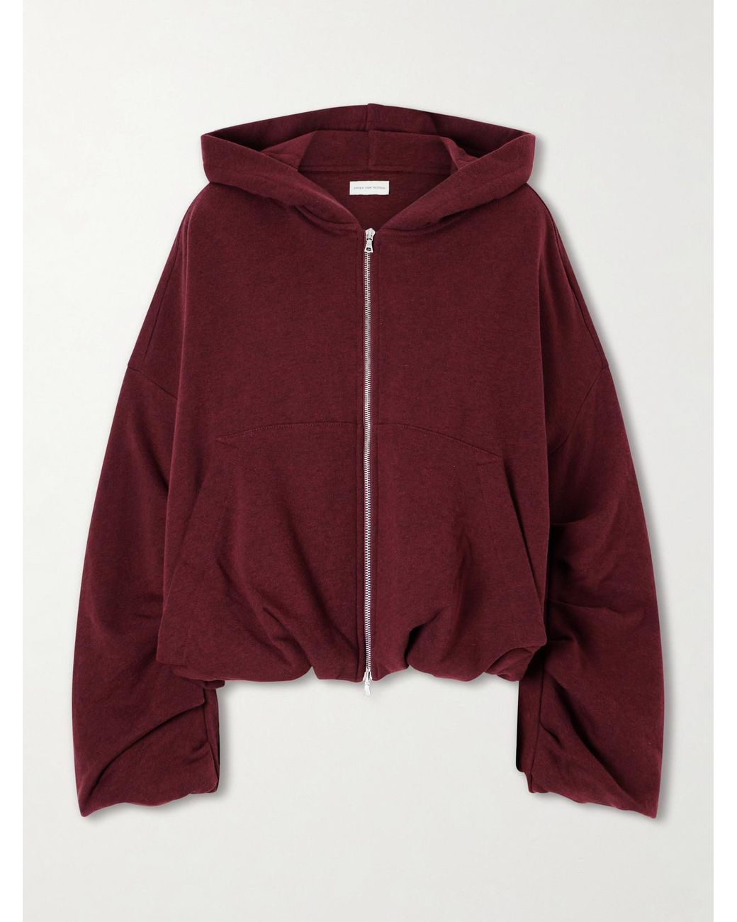 Dries Van Noten Red Cotton-Jersey Zip-Up Hoodie