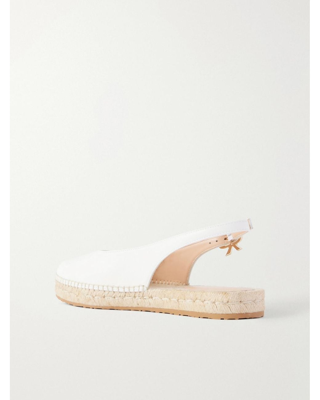 Gianvito Rossi Natural Paz Leather Slingback Espadrilles