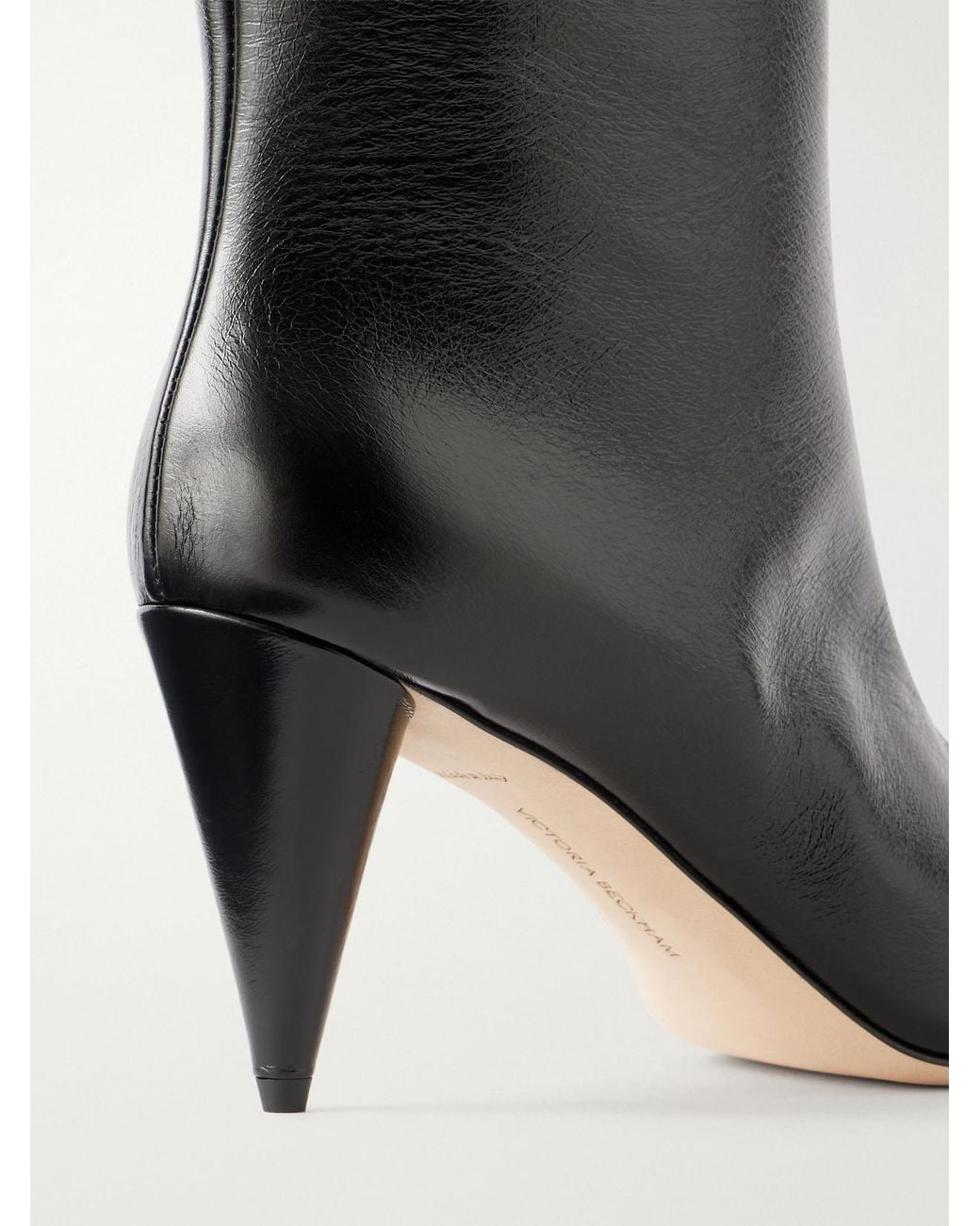 Victoria Beckham Black Maverick 80 Leather Knee Boots