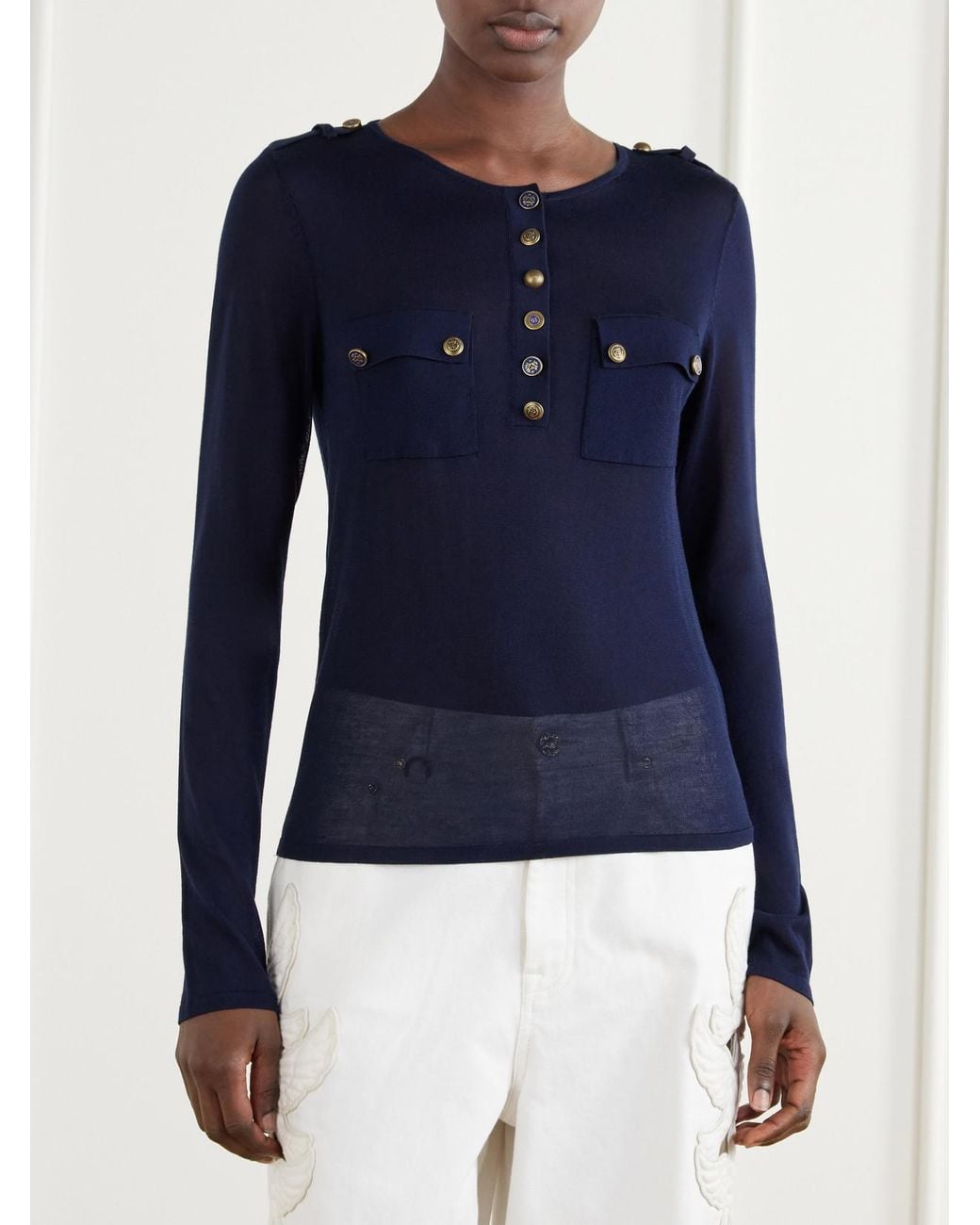Zimmermann Blue Clash Lyocell-Blend Jersey T-Shirt