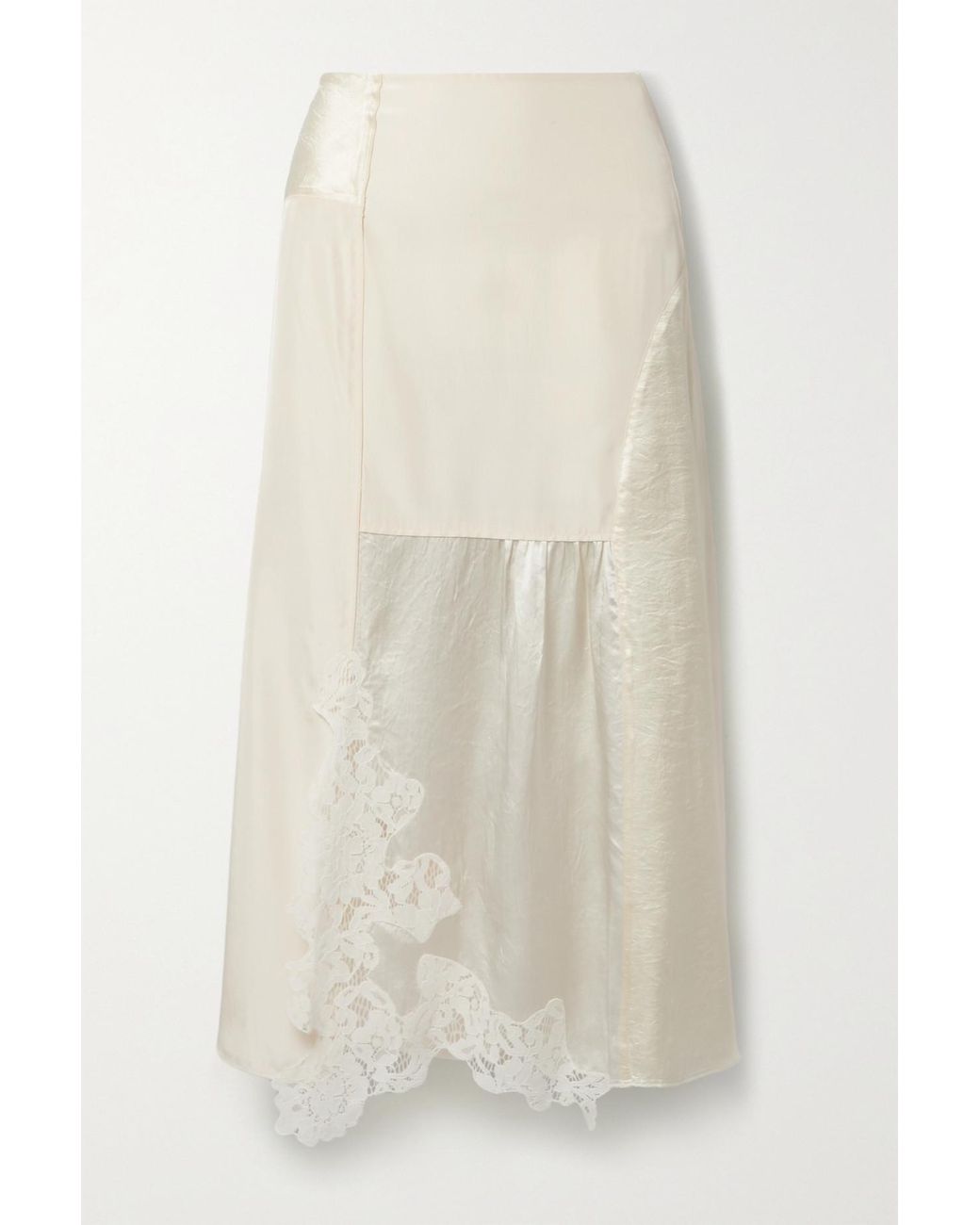 Acne Studios Paneled Corded Lace-trimmed Hammered-satin And Shell