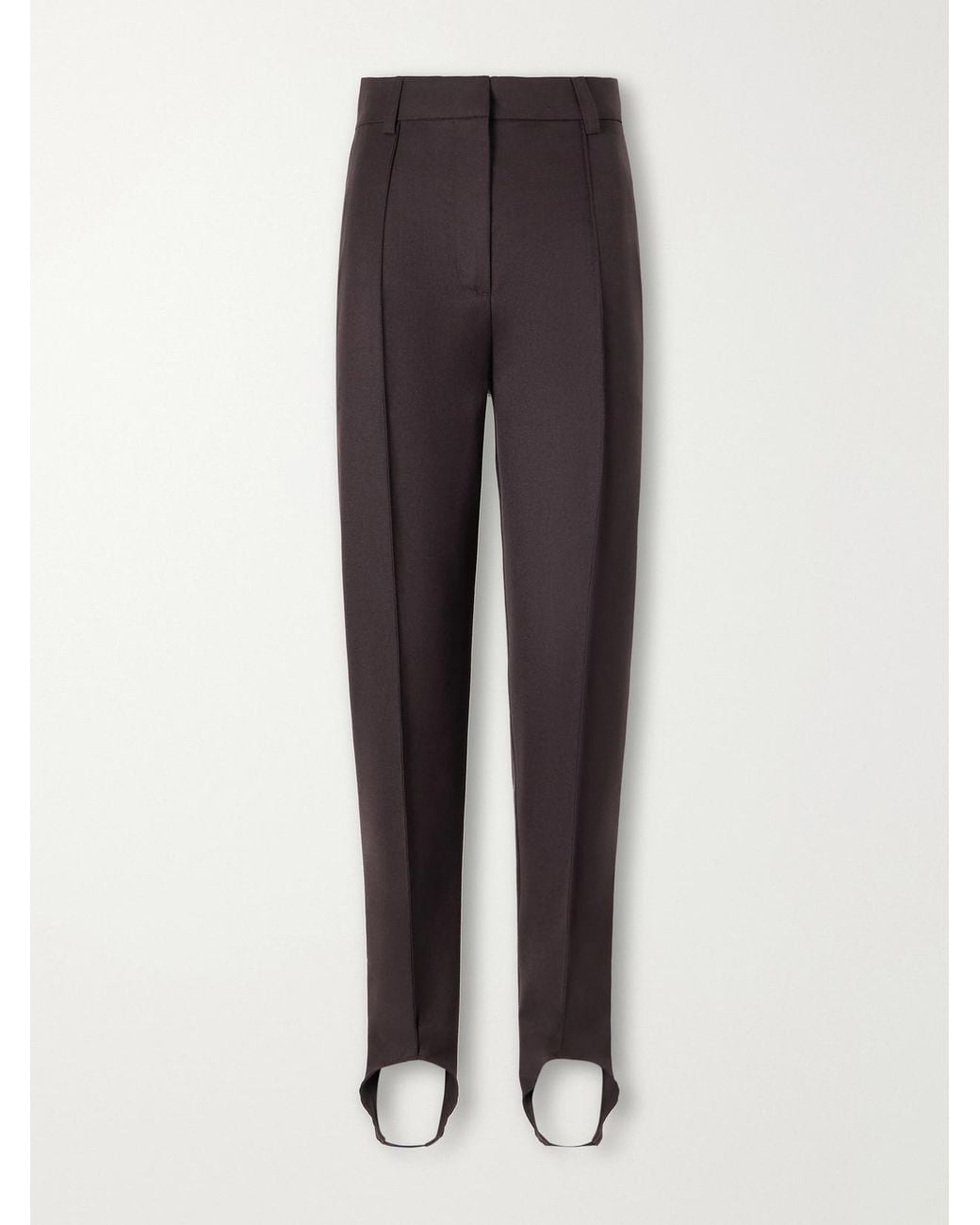 Stella McCartney Brown Tapered Wool-Flannel Stirrup Pants