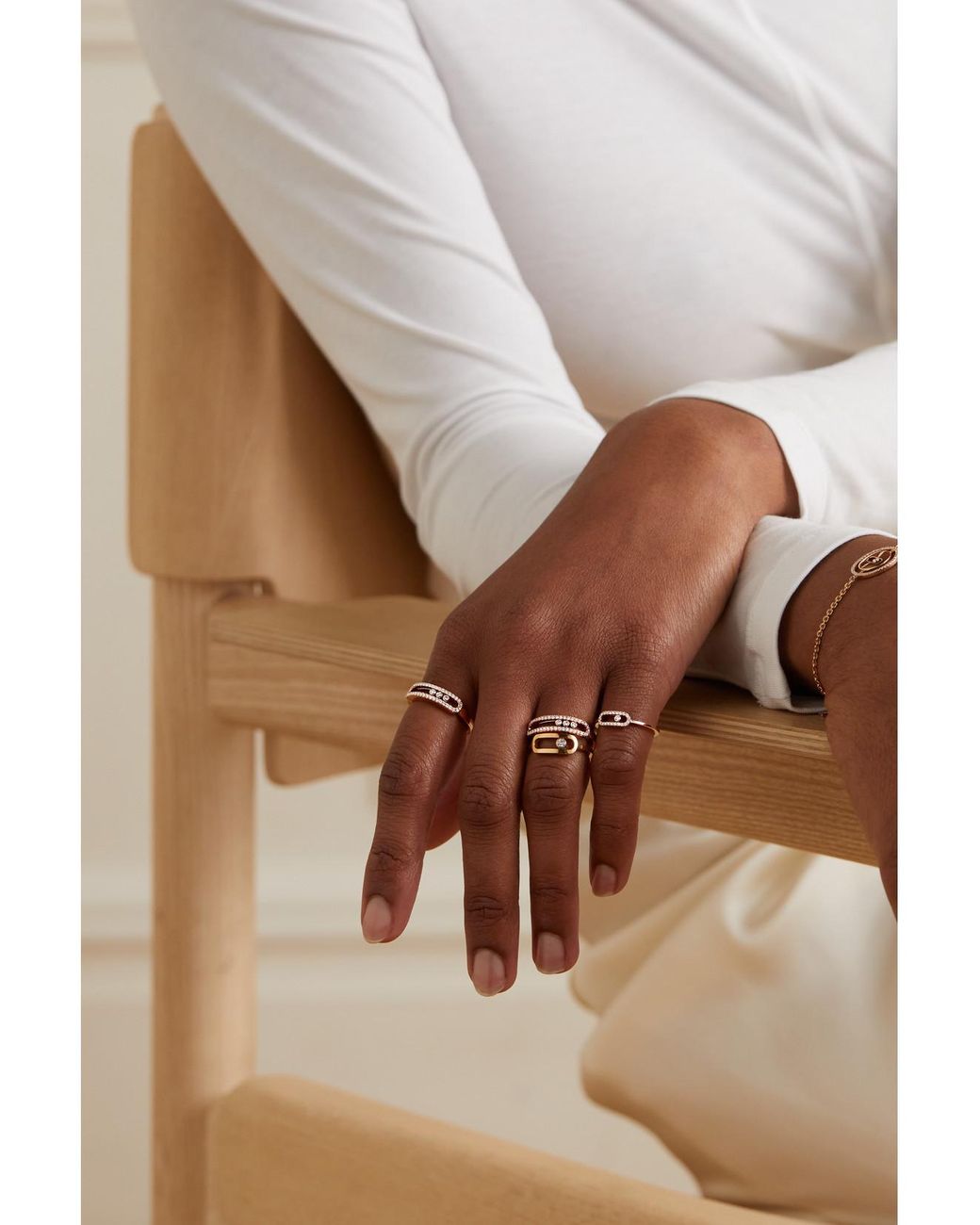Messika Natural Baby Move 18-Karat Rose Diamond Ring