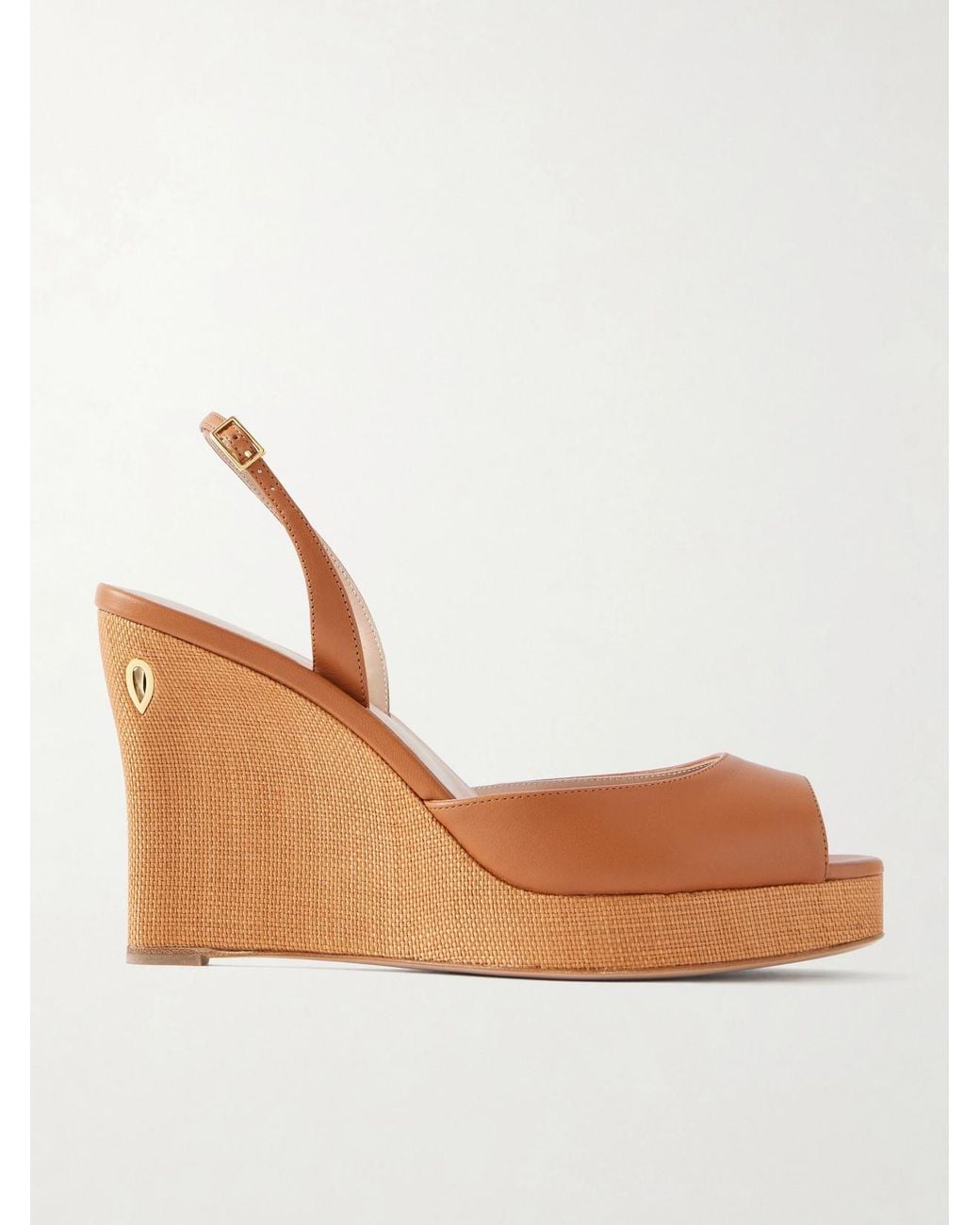 JENNIFER CHAMANDI Natural Nino 105 Leather Wedge Sandals
