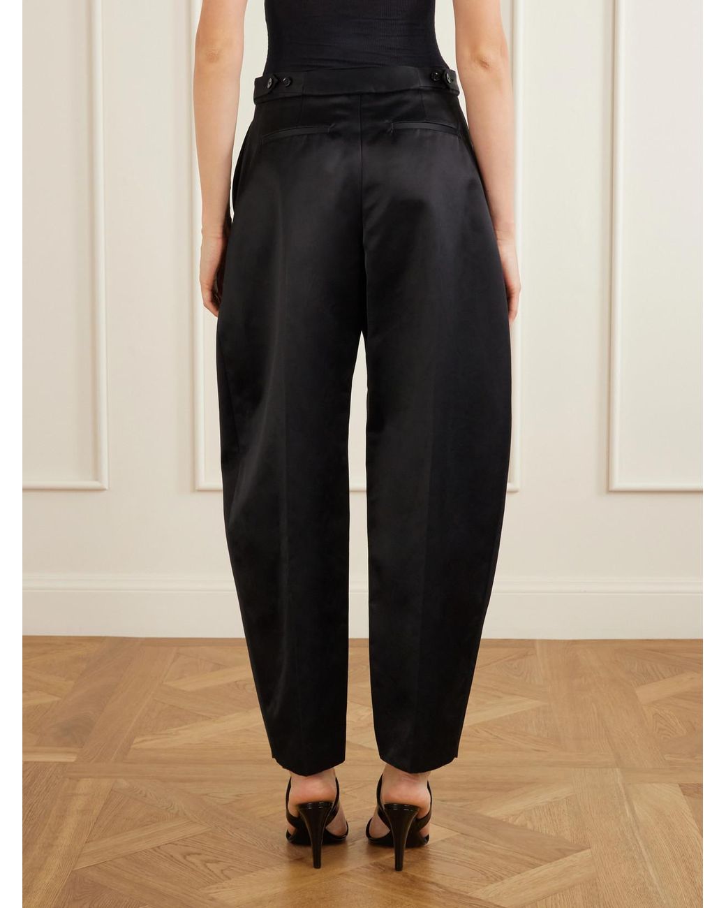 Alaïa Blue Pleated Cotton-Blend Tapered Pants