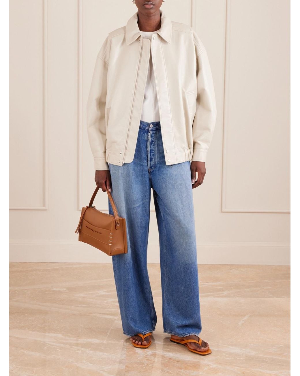 Agolde Blue The Rounded Baggy Mid-Rise Wide-Leg Pants