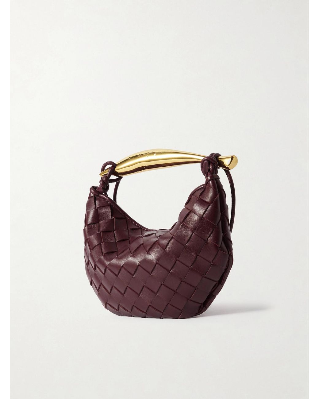 Bottega Veneta Brown Sardine Mini Intrecciato Leather Shoulder Bag