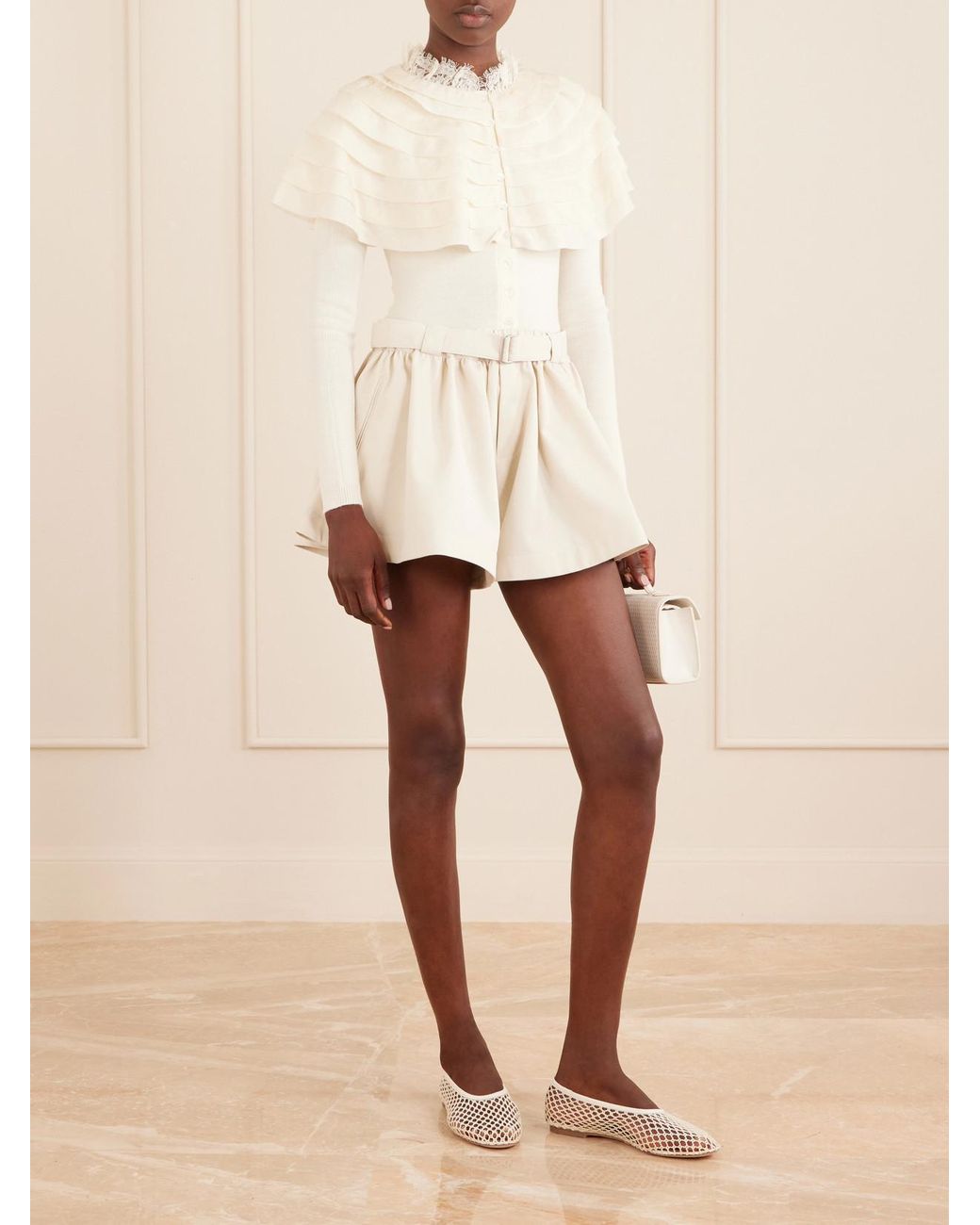 Sea Natural Angelina Belted Pleated Woven Shorts