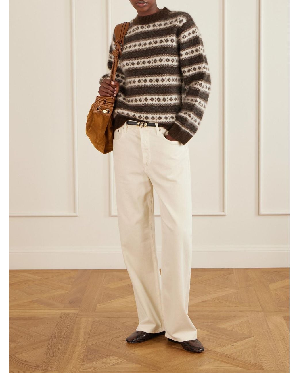 Doen Multicolor Myles Striped Intarsia-Knit Wool Sweater