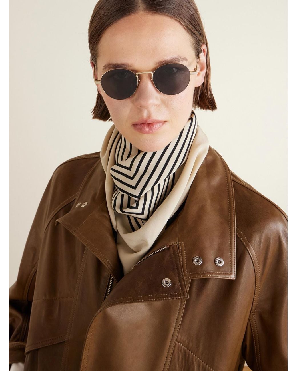 Céline Metallic Oro Round-Frame-Tone Sunglasses