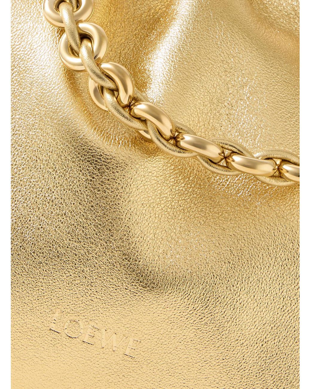 Loewe Flamenco Metallic Leather Clutch