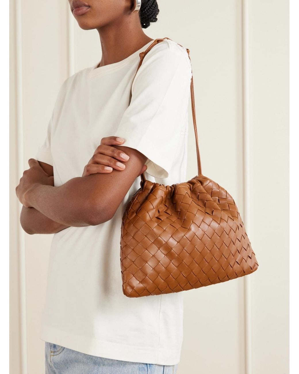 Bottega Veneta Brown Dustbag Intrecciato Leather Shoulder Bag