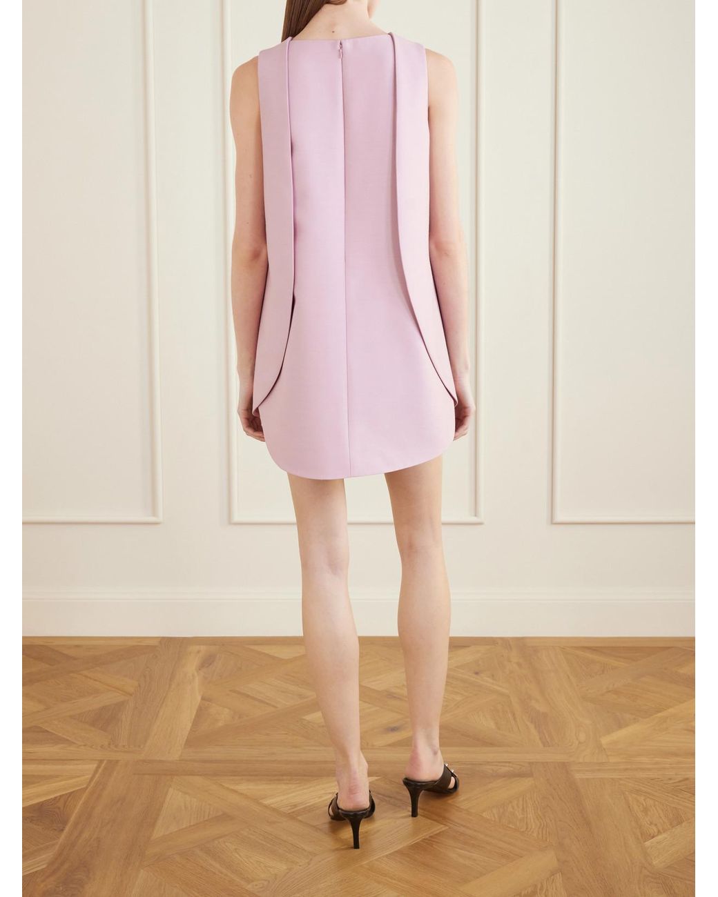 Balenciaga Pink Sack Wool And Silk-Blend Cady Mini Dress