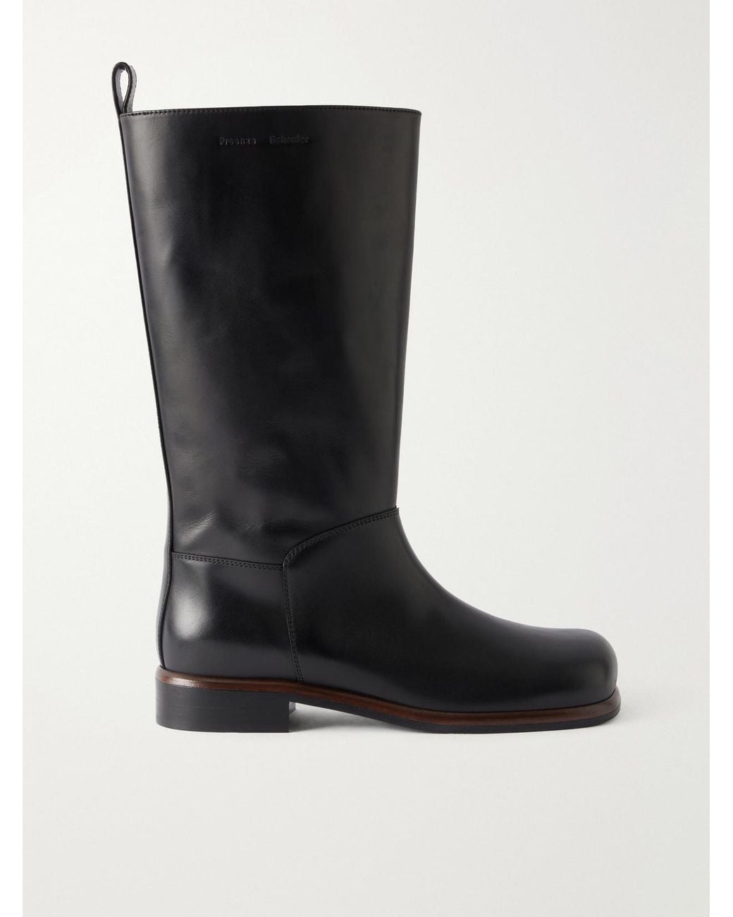 Proenza Schouler Black Esme Logo-Embossed Leather Knee Boots