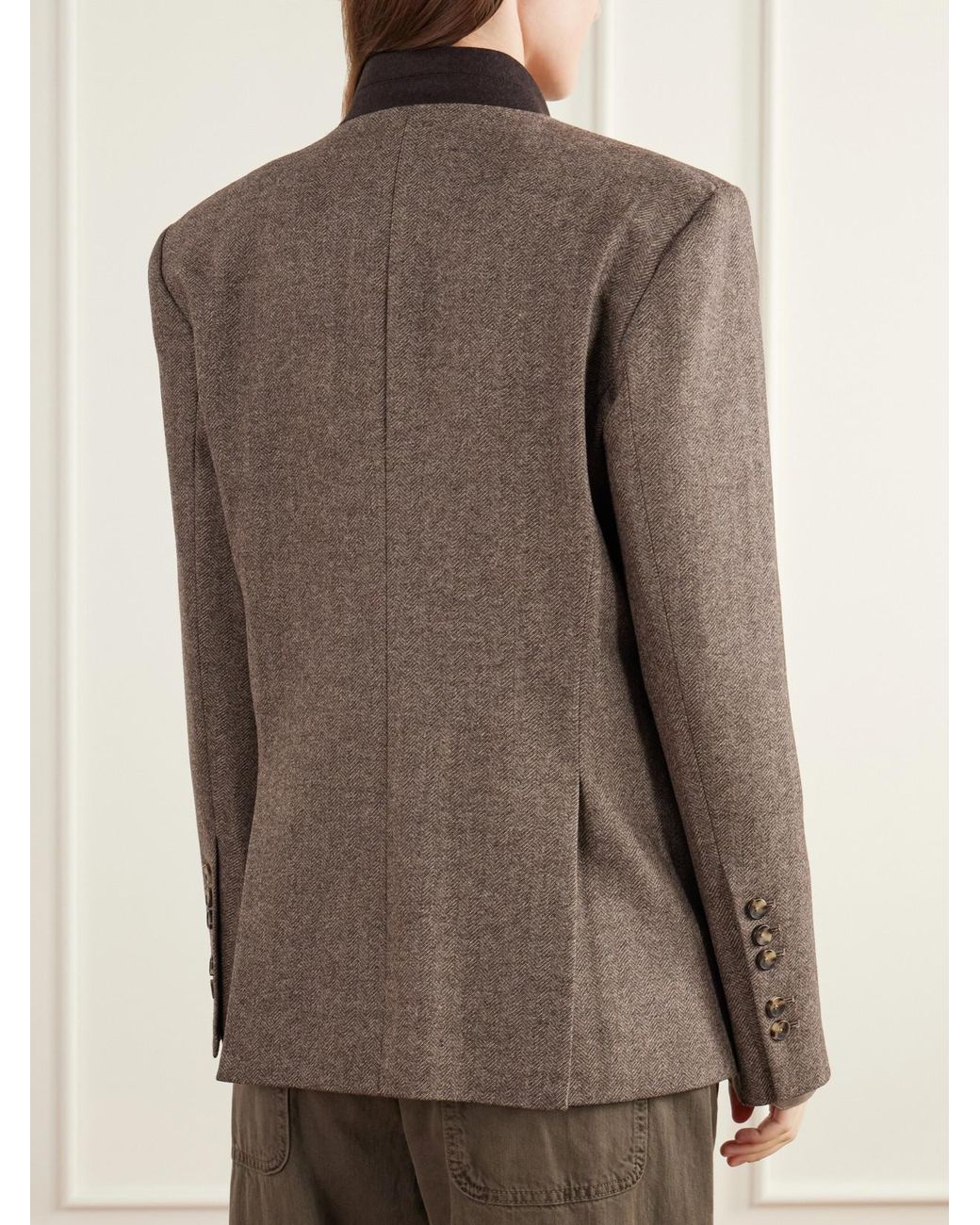 Twp Brown Herringbone Wool And Cashmere-Blend Jacket