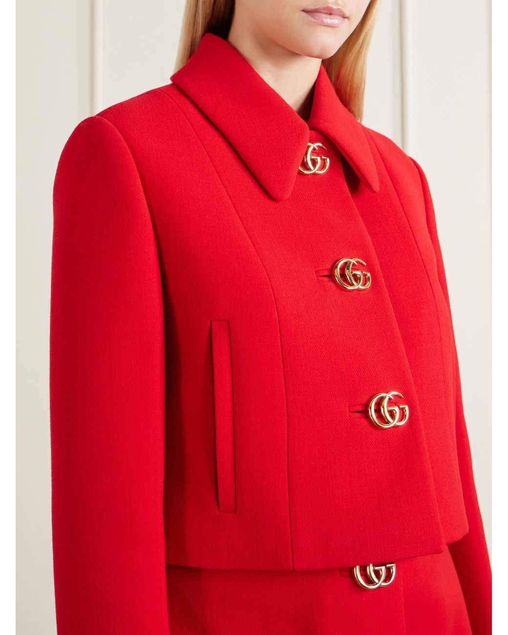 Gucci Red Wool-Crepe Blazer