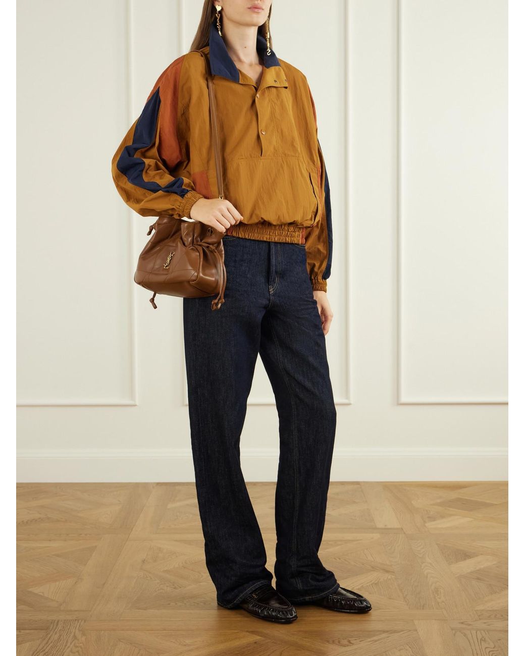 Saint Laurent Brown Jamie Cassandre-Embellished Quilted Leather Shoulder Bag