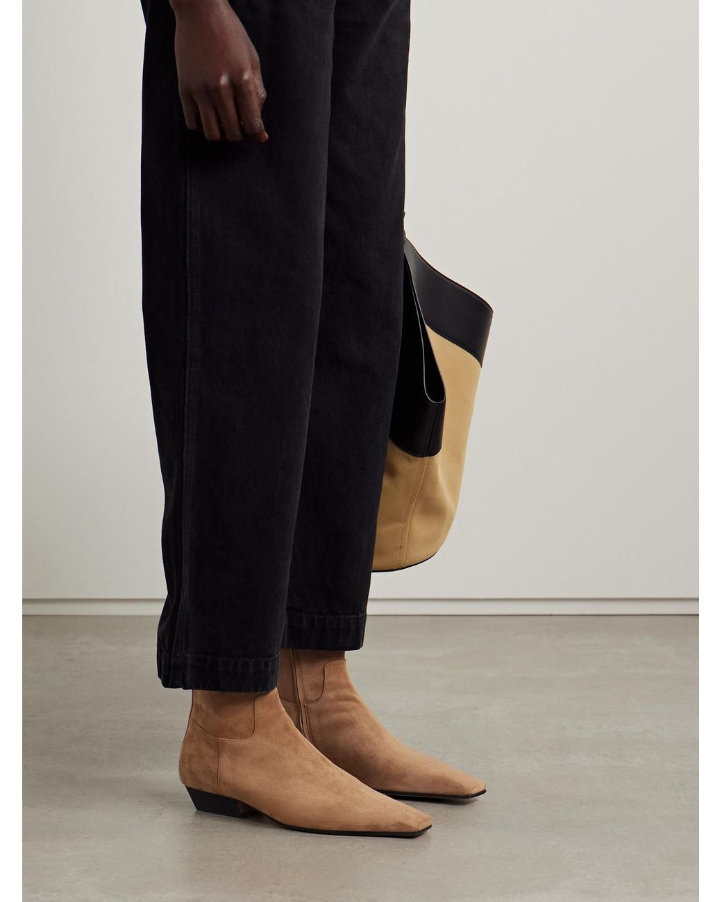 Khaite Brown Marfa Suede Ankle Boots