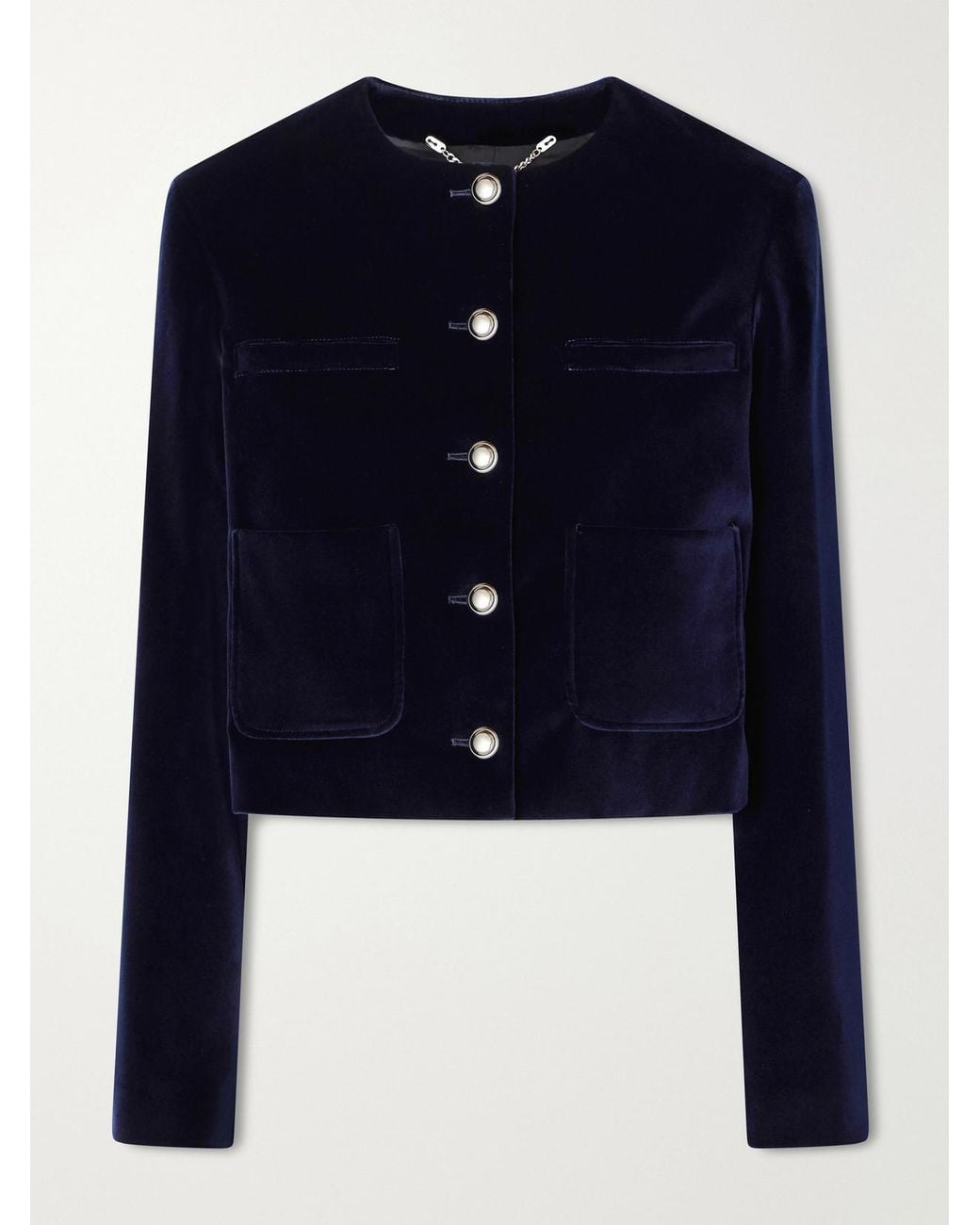 Altuzarra Blue Bernadette Cotton-Blend Velvet Jacket