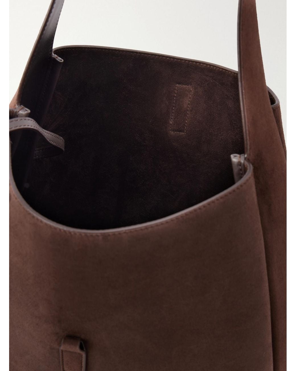 Saint Laurent Brown Le 5 À 7 Cassandre-Embellished Suede Tote