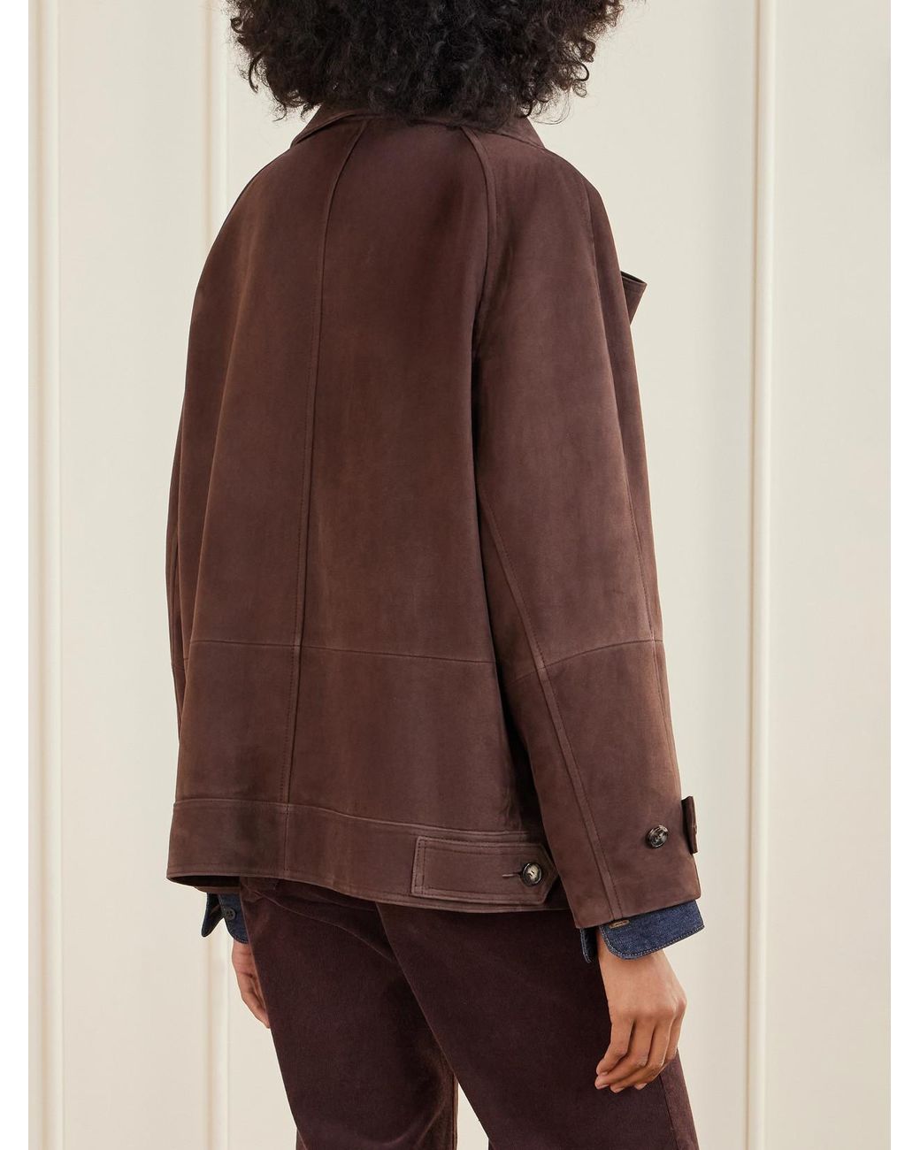 Loewe Brown Double-Breasted Suede Jacket