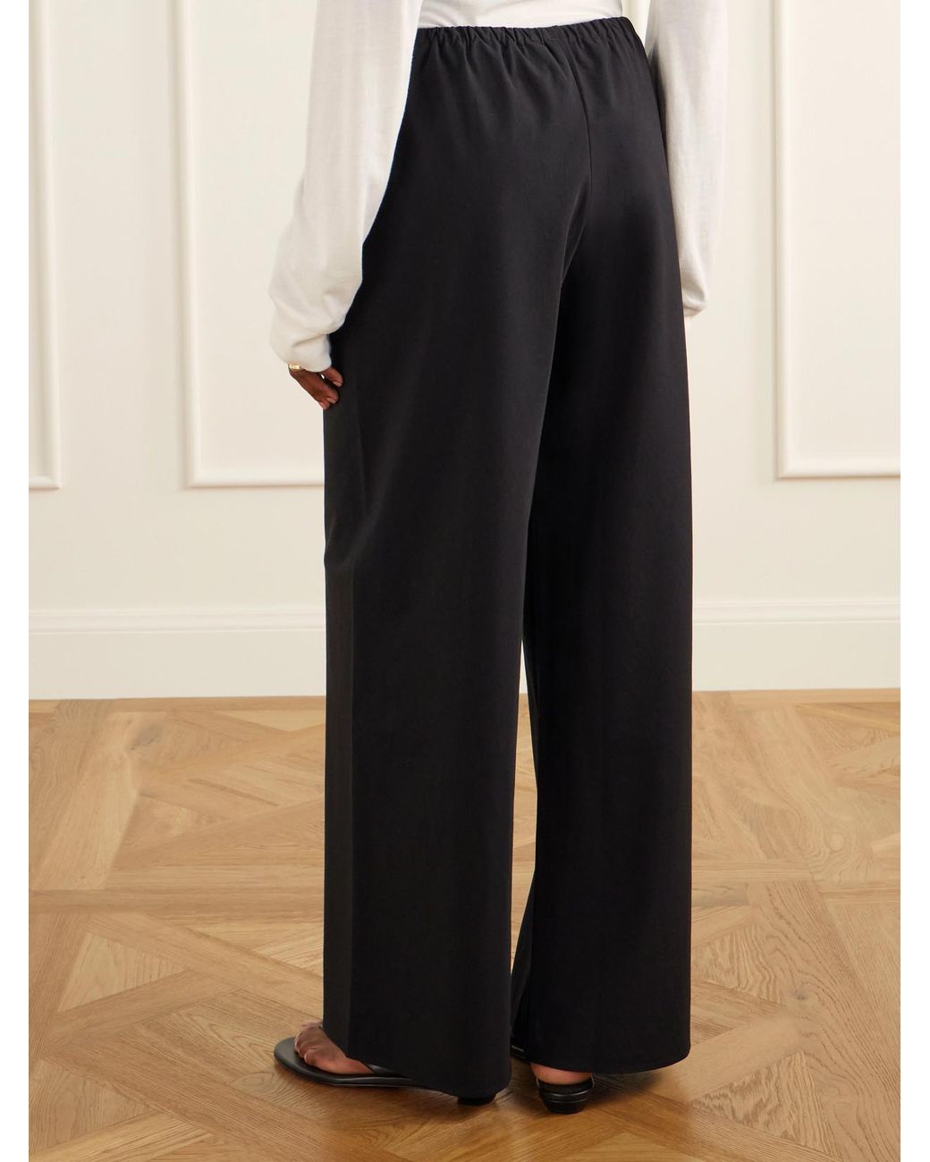 La Ligne Blue Colby Cotton-Poplin Wide-Leg Pants