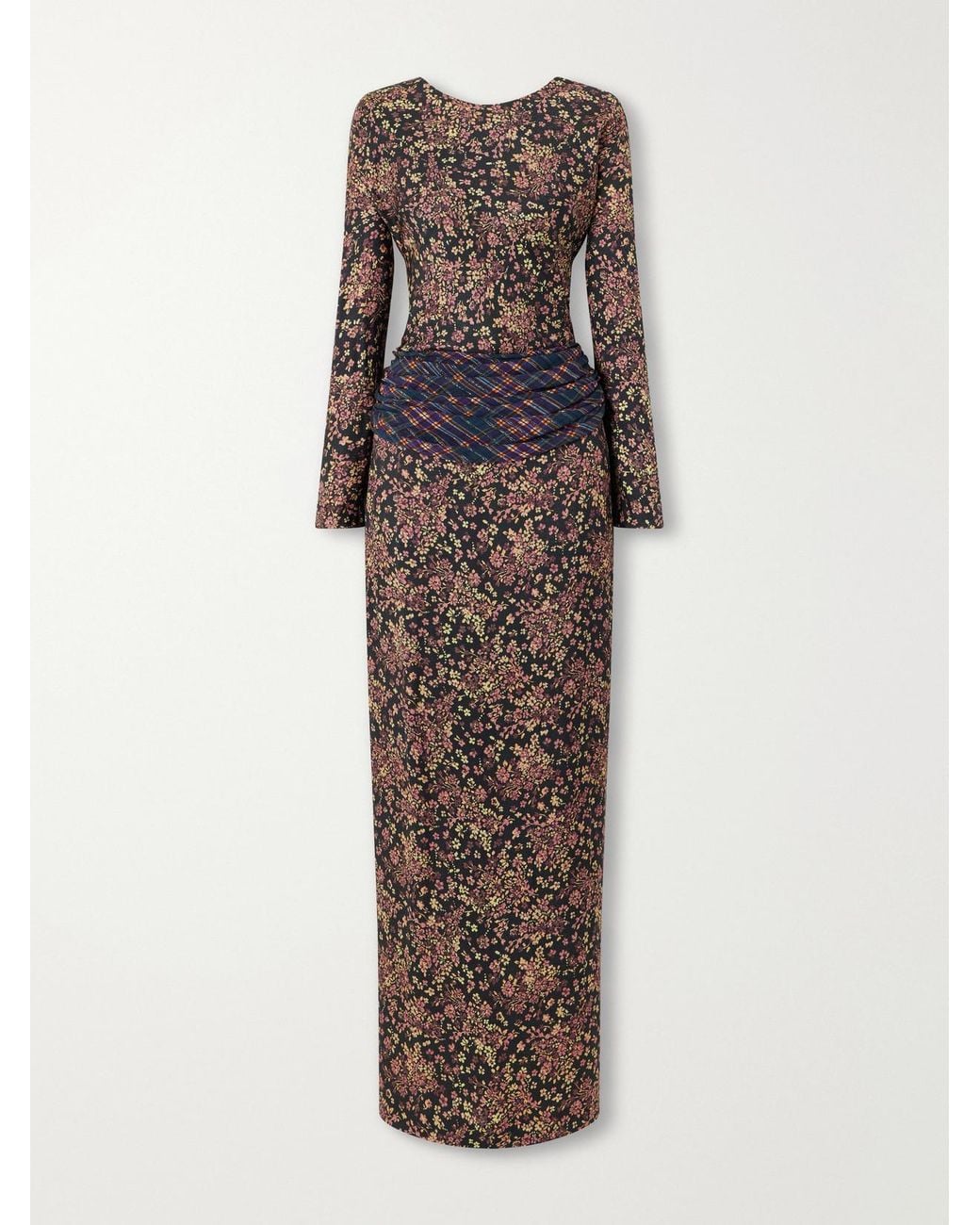 Dries Van Noten Multicolor Floral-Print Crepe Midi Dress