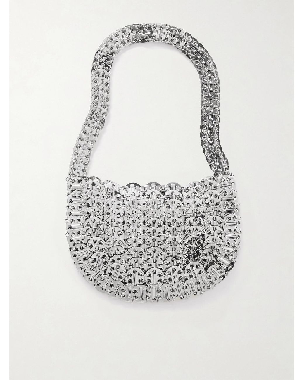 Rabanne White 1969 Moon Chainmail Shoulder Bag