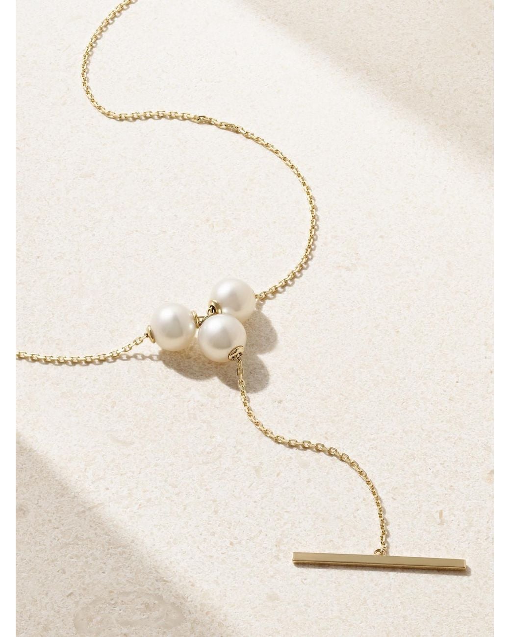 Mizuki Natural 14-Karat Pearl Necklace