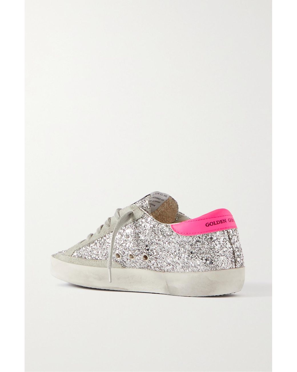 Golden goose deluxe brand super star cheap glittered leather and calf hair sneakers