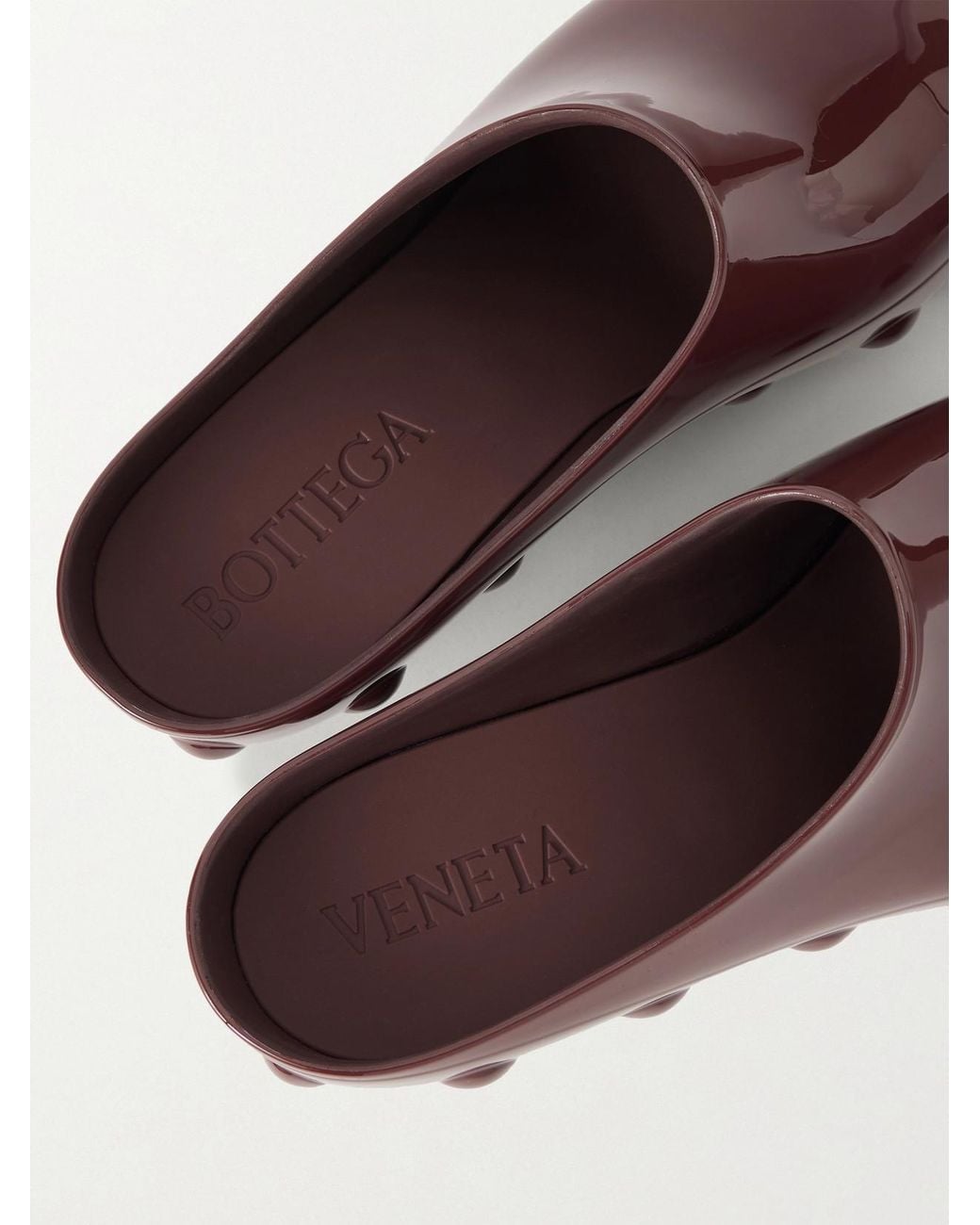 Bottega Veneta Brown Gondola Studded Rubber Mules