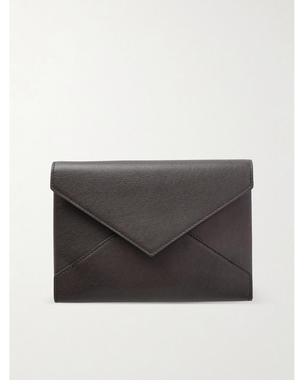 Saint Laurent Gray Textured-Leather Wallet